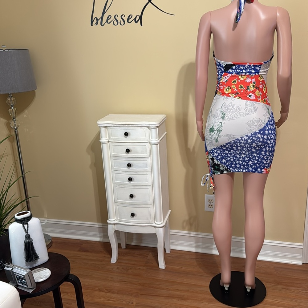 Multicolor Halter Neck Cutout Backless Bodycon Dr… - image 7